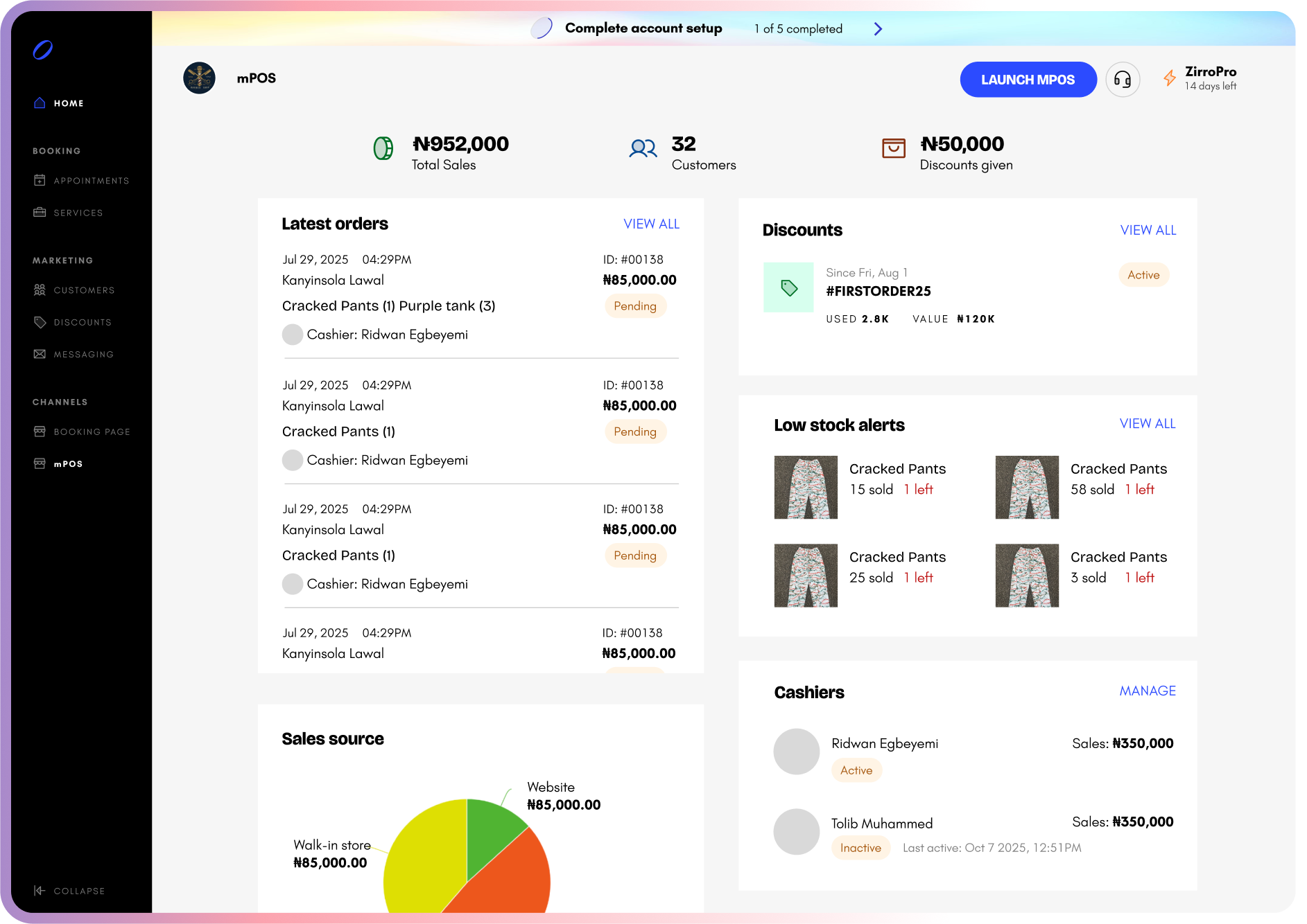 Zirro point of sale preview